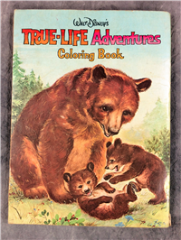 Vintage TRUE-LIFE ADVENTURES 128-Page Coloring Book (Disney, Whitman, 1964)