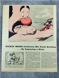 Vintage DISNEY "Mickey Mouse Celebrates His 10th Birthday" Article (Look Magazine, 1938)