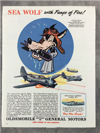 Vintage SEA WOLF / OLDSMOBILE Wartime Magazine Ad (December 1944)