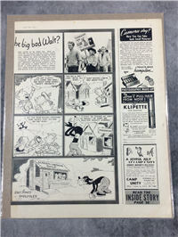 Vintage DISNEY "Who's Afraid of the Big Bad Walt?" Comic Strip (1941) Cartoonists Strike