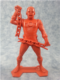 Orange IRON MAN 6" Molded Plastic 3-D Statue  (Marx Marvel Super-Heroes series, 1967)