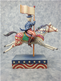 GOD BLESS AMERICA 9-1/4 inch Uncle Sam Riding Horse Figurine (Jim Shore, Enesco, 4013280, 2008)