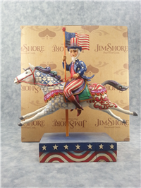 GOD BLESS AMERICA 9-1/4 inch Uncle Sam Riding Horse Figurine (Jim Shore, Enesco, 4013280, 2008)