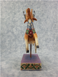 DASH AWAY 9-1/4 inch Reindeer/Green Blanket Figurine (Jim Shore, Enesco, 118111, 2004)