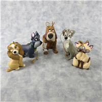 LADY AND THE TRAMP Storybook Ornament Set of 5 (Disney Direct)