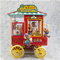 MICE POPCORN CARNIVAL 8-3/4 inch Deluxe Action Music Box  (Enesco, 1992)