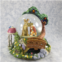 LADY AND THE TRAMP Wet Cement 7-1/2 inch Musical Light Up Snowglobe (Disney Store, #21121)