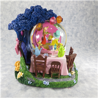 ALICE IN WONDERLAND Unbirthday Tea Party 8-1/2 inch Musical Snow Globe with Motion & Light (Disney Direct, #95664)