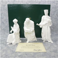 THE THREE KINGS Nativity Sculpture Collection 8 inch White Bone China Figurines (Lenox, 1988)