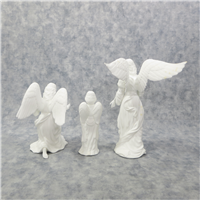 THE ANGELS IN ADORATION Nativity Sculpture Collection 7-1/2 inch White Bone China Figurines (Lenox, 1989)