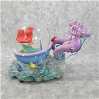 LITTLE MERMAID Seahorse Chariot 7 inch Musical Snow Globe with Blower (Disney Direct, 1988)