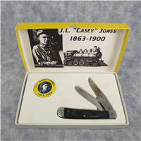 J.L. "Casey" Jones CHEROKEE 1863-1900 Commemorative Green Wood Pocket Knife & Button Set
