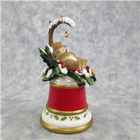 WISHING YOU THE HOLIDAY OF YOUR DREAMS 5-1/4 inch Sleeping Mouse on Christmas Bell Figurine (Charming Tails, Enesco, 98/555, 2007)