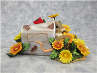 DELIVERED BY YOUR LOVE Mouse Mailbox Orange Flowers Figurine (Charming Tails, Enesco, 89/299)
