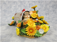 DELIVERED BY YOUR LOVE Mouse Mailbox Orange Flowers Figurine (Charming Tails, Enesco, 89/299)