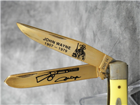 1986 CASE XX USA 3254 Limited Ed. Gold-Plated JOHN WAYNE Yellow Trapper Knife