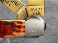 1986 CASE XX USA 6249 Limited Ed. Gold-Plated JOHN WAYNE Jigged Bone Copperhead Knife
