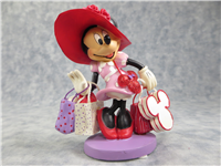 SHOPPING WITH HATTITUDE 4-1/4 inch Red Hat Society Minnie Mouse Figurine (Hamilton Collection, Disney, 09-00675-001))