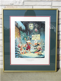 A CHRISTMAS TRIMMING 8x10 inch Limited Edition Signed Framed 3D Lithograph  (Carl Barks, Disney, Another Rainbow, 1999)