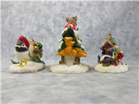 Lot of 3 Christmas/Holiday Fitz & Floyd/Hamilton Collection Charming Tails Mouse Figurines 