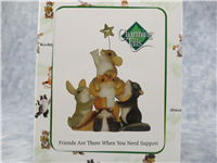 FRIENDS ARE THERE WHEN YOU NEED SUPPORT 3-1/2 inch Squashville Friends and Star Figurine (Charming Tails, Fitz & Floyd, 89/346, 2007)