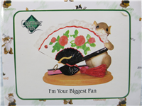 I'M YOUR BIGGEST FAN 3-1/4 inch Mouse and Folding Fans Figurine (Charming Tails, Fitz & Floyd, 89/270, 2008)