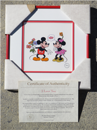 I LOVE YOU Minnie & Mickey Limited Edition Framed Character Image Sericel (Disney Art Editions, 1994)