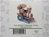 JUST KEEP CHUGGING ALONG 3-1/2 inch Patriotic Mouse on Train Figurine (Charming Tails, Fitz and Floyd, 82/125, 2005)