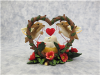 TOGETHER IN OUR OWN LITTLE LOVE NEST 3-3/4 inch Valentine Birds and Mice Figurine (Charming Tails, Fitz and Floyd, 84/138, 2007)