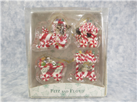 GUMDROP EXPRESS 4 Piece Winter Candy Cane Train Figurine Ornaments (Charming Tails, Fitz and Floyd, 2006)