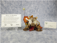 ALL I COULD WISH FOR IS THE RIGHT HERE BESIDE ME 3-1/8 inch Fall Mice on Log with Star Figurine (Charming Tails, Fitz and Floyd, 89/340, 2007)