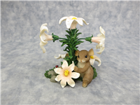 HIS MIRACLES BLOOM AROUND US 3-3/4 inch Mouse by Flowers Figurine  (Charming Tails, Fitz and Floyd, 89/345, 2007)