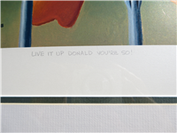 LIVE IT UP DONALD YOU'RE 50 Limited Edition Signed Framed Lithograph  (Carl Barks, Disney, Another Rainbow, 1981)