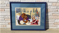 BELLE TAMES THE BEAST Collectors Edition Framed Lithograph  (Walt Disney World Company, 1992)