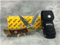 2004-2005 BUCK 110 "Buck Relocates" California to Idaho Wood 2-Blade Lockback