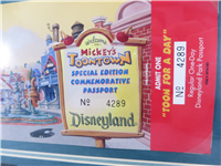 MICKEY'S TOONTOWN Framed Special Edition Commemorative Passport (Disneyland, 1993)