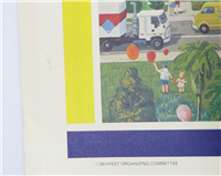 WALT DISNEY SKYFEST Limited Edition Signed 24-1/4 x 19-1/4 inch Cast Member Lithograph Art (Charles Boyer, 1985)