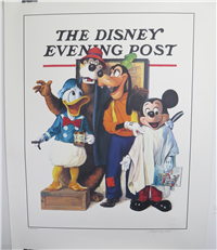 THE DISNEY EVENING POST Barbershop Quartet Limited Edition Signed 33-1/2 x 26 inch Cast Member Lithograph Art (Charles Boyer, 1990's)