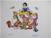 SNOW WHITE AND THE SEVEN DWARFS Limited Edition Signed 19-1/2 x 22 inch Lithograph Art (Bill Justice, Disney Gallery,1993)