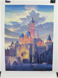 CINDERELLA'S CASTLE Limited Edition Signed 32-1/2 X 24 inch Cast Member Lithograph Art (Disneyland, Randy Soders)