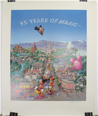 35 YEARS OF MAGIC Limited Edition Signed 19 x 23 inch Cast Member Lithograph Art (Disneyland, Charles Boyer)
