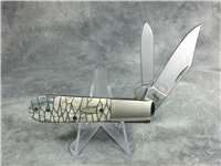 2006 CASE XX 62009 1/2 SS Chipped Flint Arrowhead Black Smooth Bone Barlow Knife