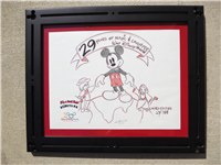 29 YEARS OF MAGIC & LAUGHTER Mickey Mouse/It's a Small World Limited Edition Signed Hand Drawn Sketch (Walt Disney World Disneyana Convention, 2000)