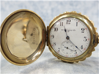 Engraved Bird Antique EGLIN 7 Jewel 14k Gold Filled Double Hunter Pocket Watch 3S