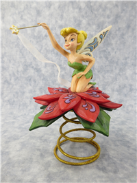 TINKER BELL 8 inch Disney Poinsettia Christmas Tree Topper Figurine (Jim Shore, Enesco, 4023546, 2011)