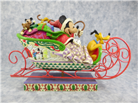 LAUGHING ALL THE WAY 8-3/4 inch Disney Mickey Mouse/Santa Sleigh Figurine (Jim Shore, Enesco, 4005626, 2006)