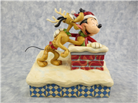 UP ON THE ROOFTOP 7 inch Disney Mickey Mouse/Pluto Christmas Figurine (Jim Shore, Enesco, 4023543, 2011)