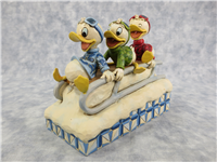 DOWNHILL DUCKS 4-7/8 inch Disney Huey Dewey & Louie Sledding Figurine (Jim Shore, Enesco, 4033270, 2012)