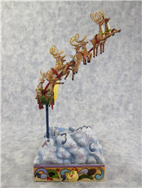TO ALL A MERRY NIGHT 11-1/2 inch Light Up Santa & Reindeer Musical Figurine (Jim Shore, Enesco, 4027708, 2012)