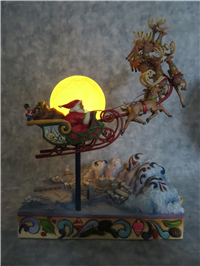 TO ALL A MERRY NIGHT 11-1/2 inch Light Up Santa & Reindeer Musical Figurine (Jim Shore, Enesco, 4027708, 2012)